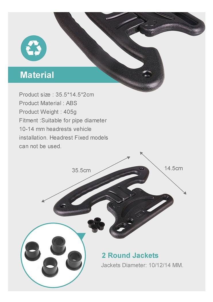 Hypersonic Car Folding Safety Handle Vehicle Headrest Clothes Hangers Black - Image 5